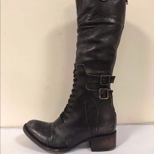 Black leather Freebird boots